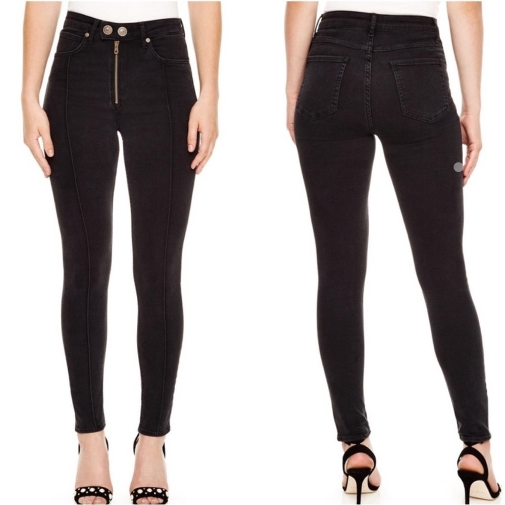 Sandro Paris High Rise Black Seam Serial‎ Denim Jeans